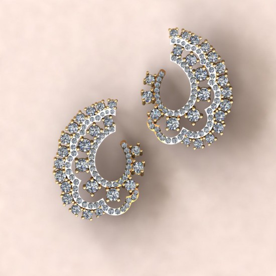 diamond arabesque earrings